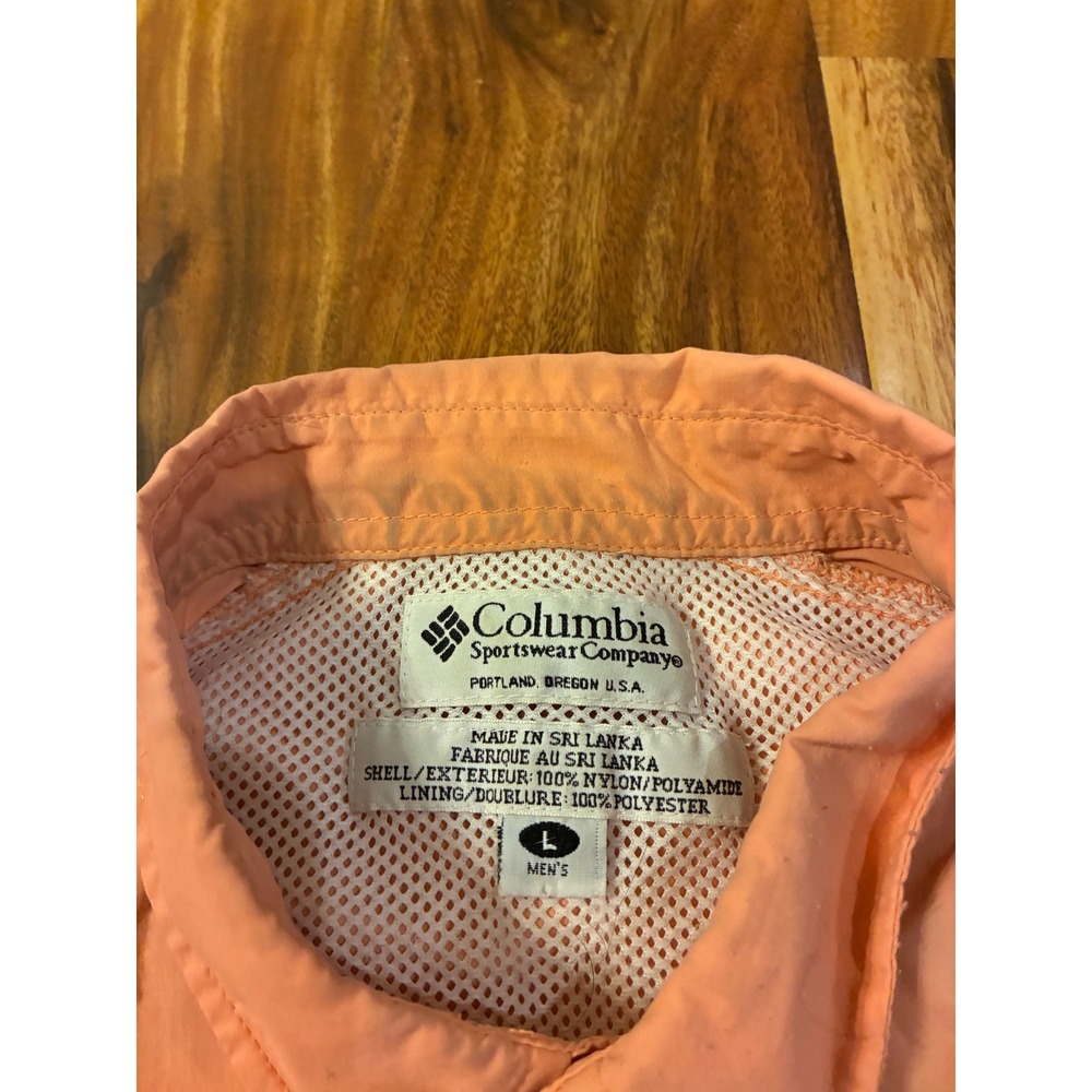 Columbia PFG Fishing Shirt Mens Large Peach Orange Short Sleeve Button Down Gorp - Picture 5 of 13